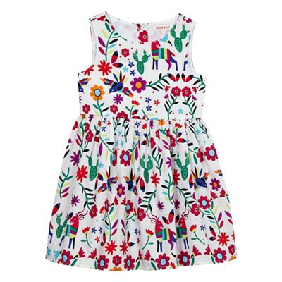 Girls' mult-coloured printed dress